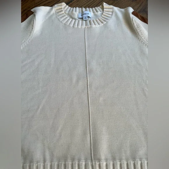 EVEREVE Cream  Women's Sweater with suede trim - Picture 8 of 9